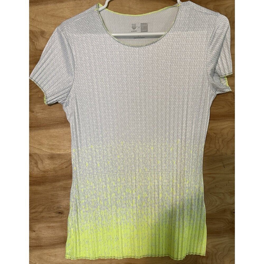 K Swiss Lucky in Love Women's Med Tennis Golf Pickleball Shirt Stretch Neon